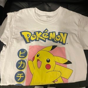 Adult small white pikachu t shirt